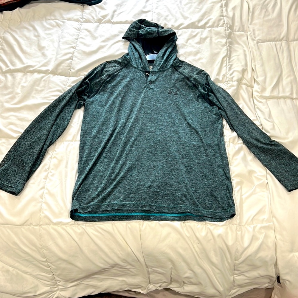 Under armor light weight hooded jacket